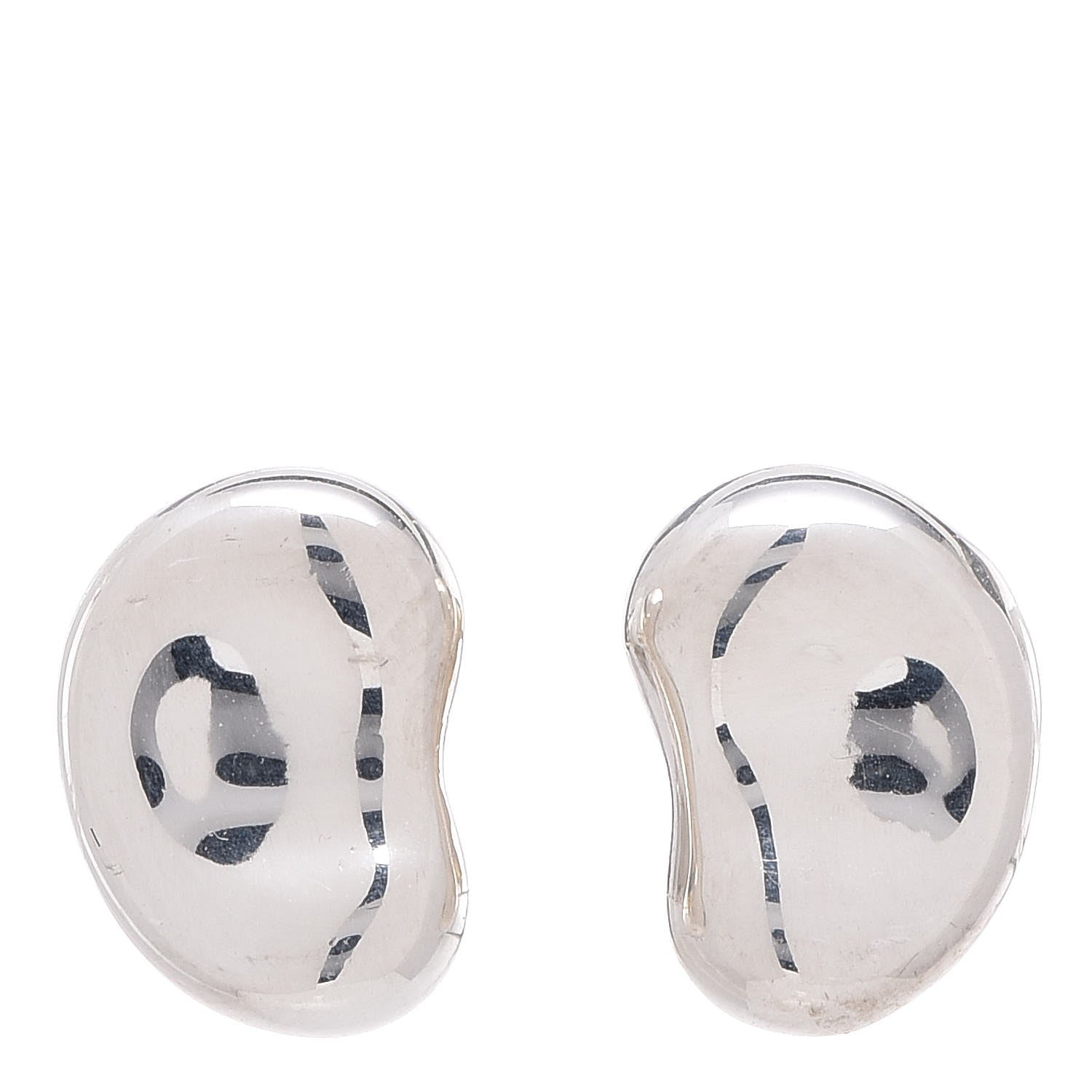 Tiffany Sterling Silver 9mm Elsa Peretti Bean Earrings 1 of 5