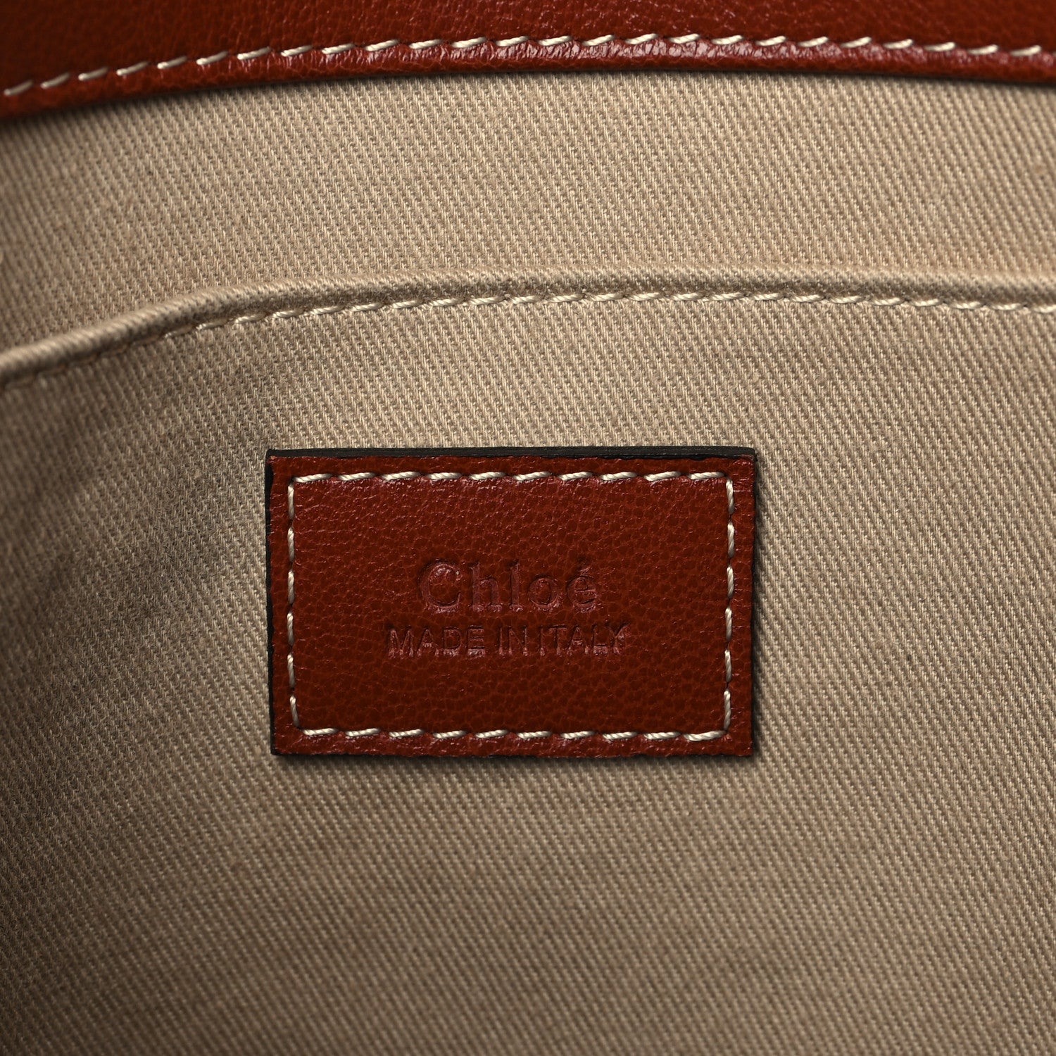 Chloe Calfskin Medium Woody Ribbon Tote Sepia Brown 6 of 10