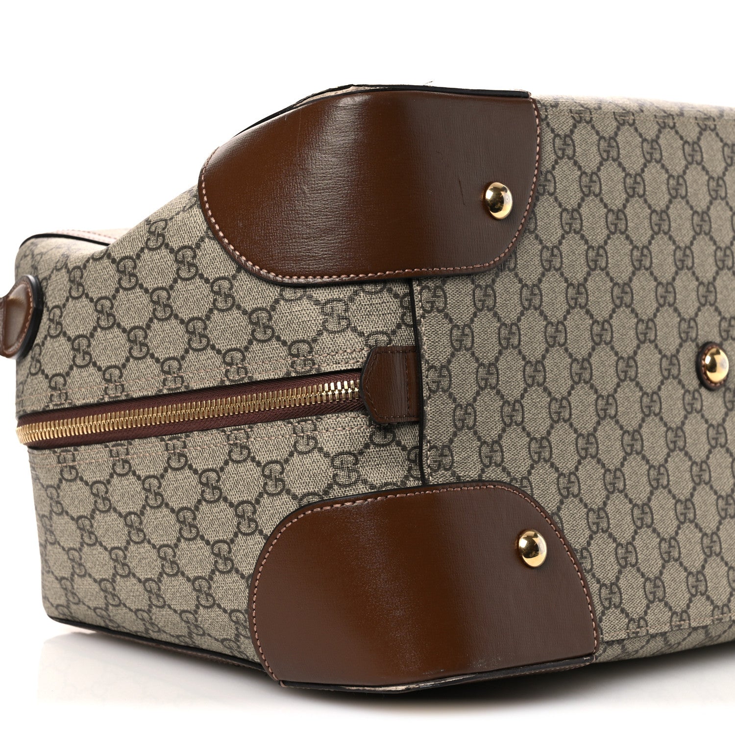 Gucci GG Supreme Monogram Azalea Calfskin Retro Interlocking G Duffle Bag Beige Ebony Brown Sugar 8 of 13