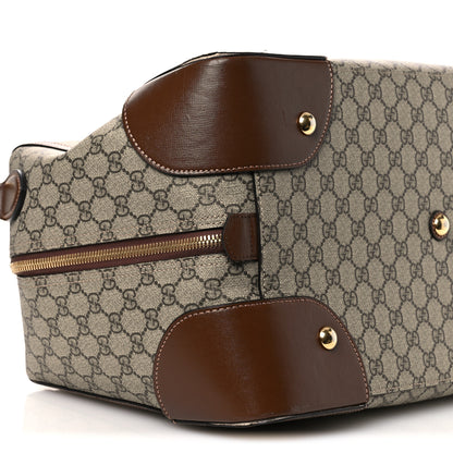 Gucci GG Supreme Monogram Azalea Calfskin Retro Interlocking G Duffle Bag Beige Ebony Brown Sugar 8 of 13
