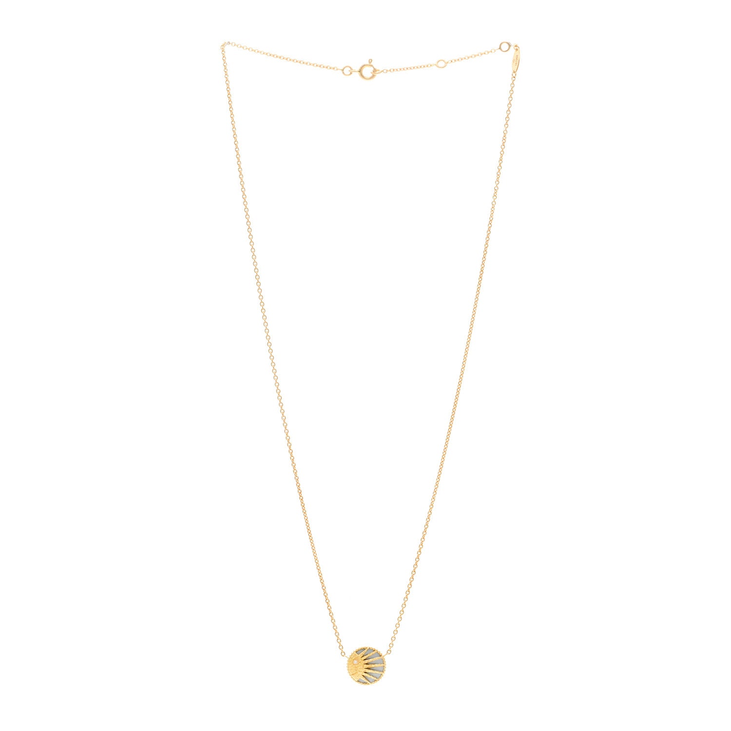 Christian Dior 18K Yellow Gold Diamond Black Onyx Mother of Pearl Rose Celeste Pendant Necklace 3 of 7