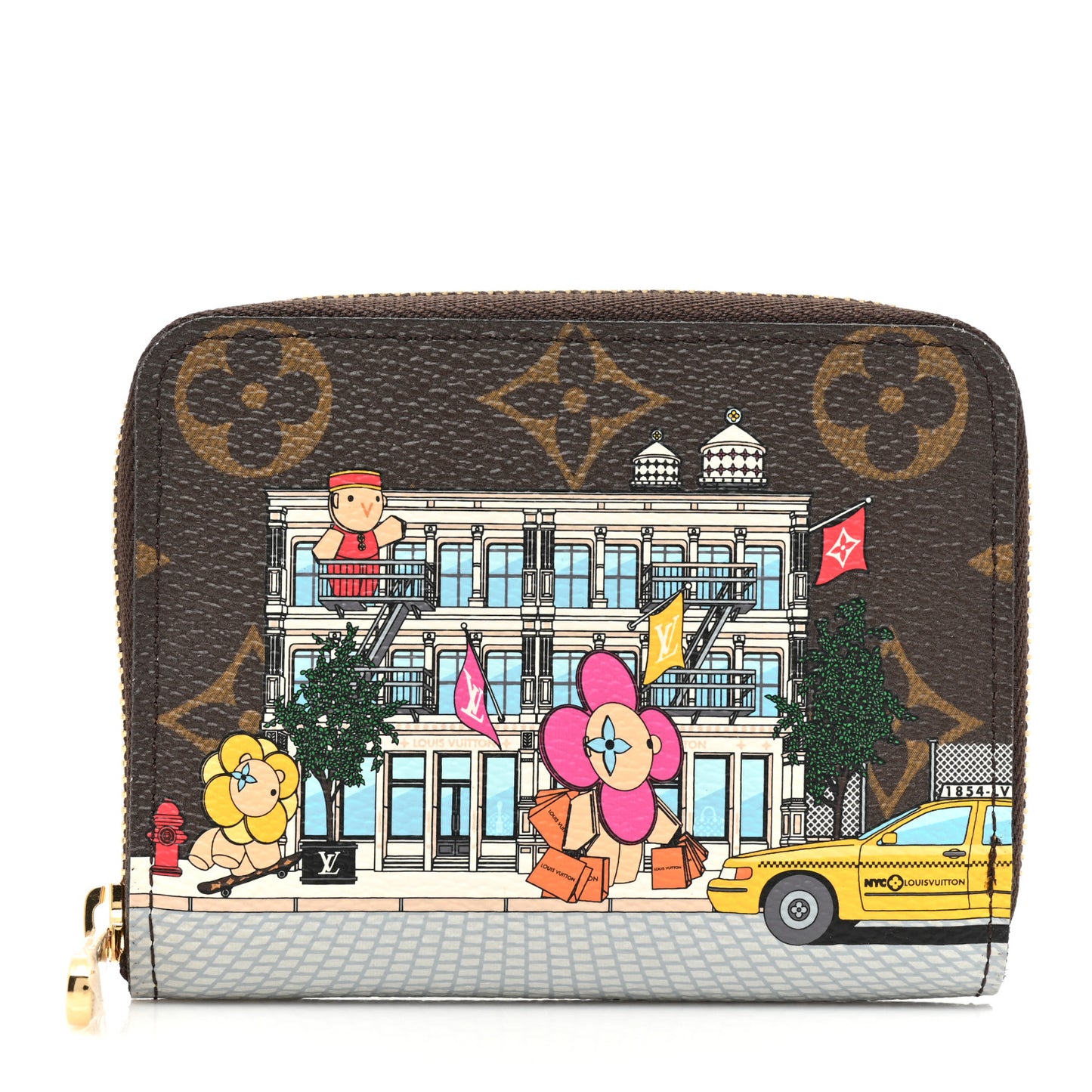 Monogram 2022 Christmas Animation New York Soho Zippy Coin Purse Yellow