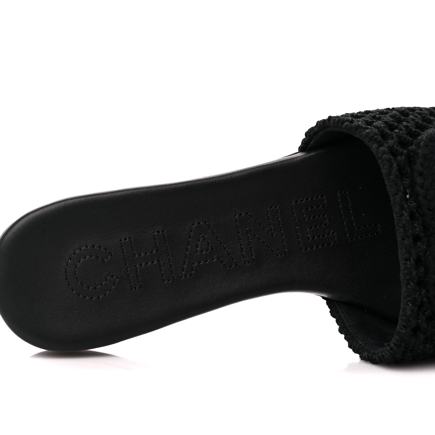Chanel Crochet CC Mules Sandals 37 Black 8 of 9