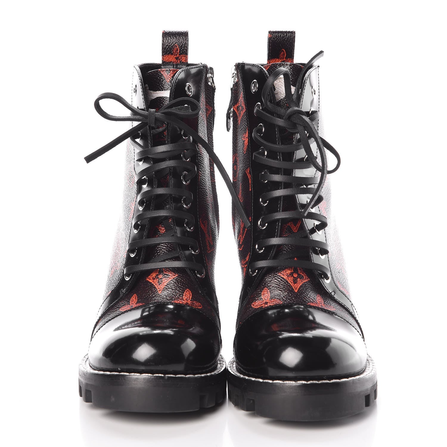 Louis Vuitton Patent Calfskin Catogram Star Trail Ankle Boots 40 Black Marron 2 of 11