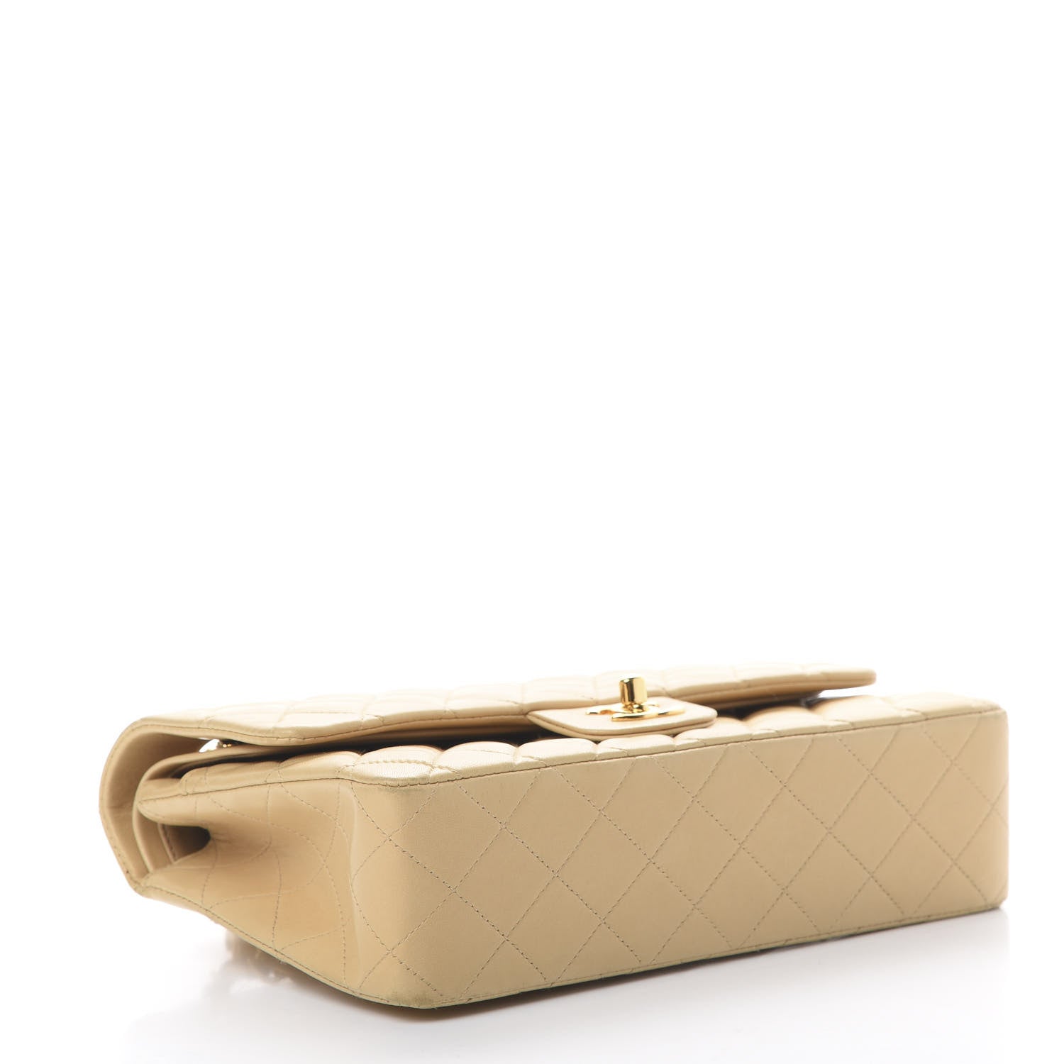 Chanel Lambskin Quilted Medium Double Flap Beige 3 of 16