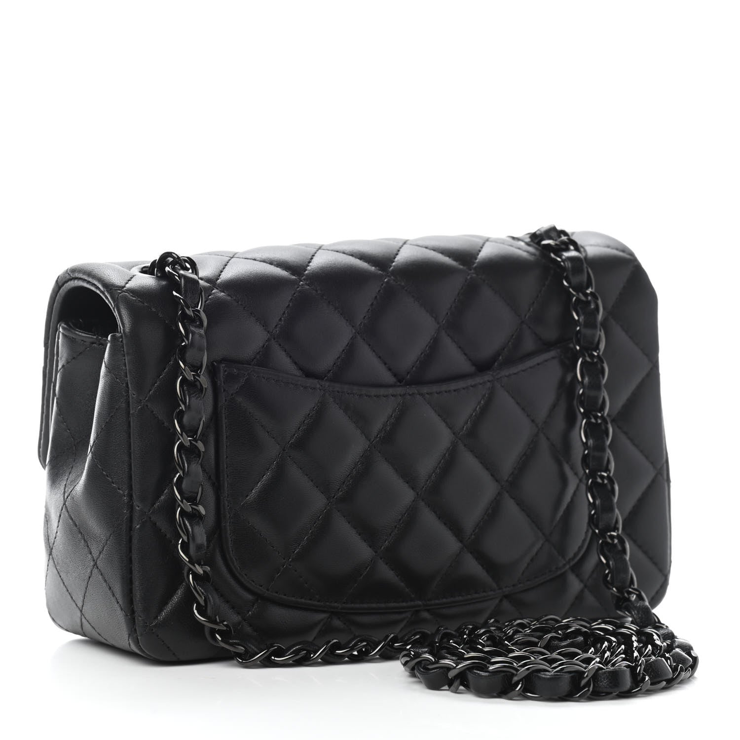 Chanel Lambskin Quilted Mini Rectangular Flap So Black 3 of 8