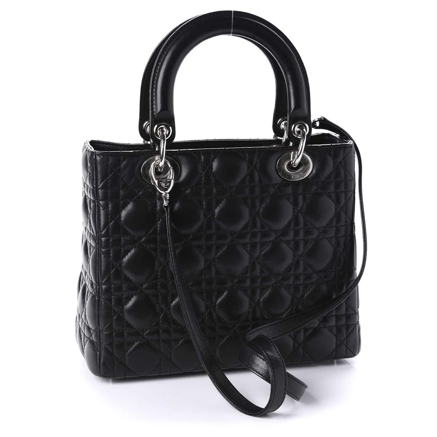 Christian Dior Lambskin Cannage Medium Lady Dior Black 3 of 10