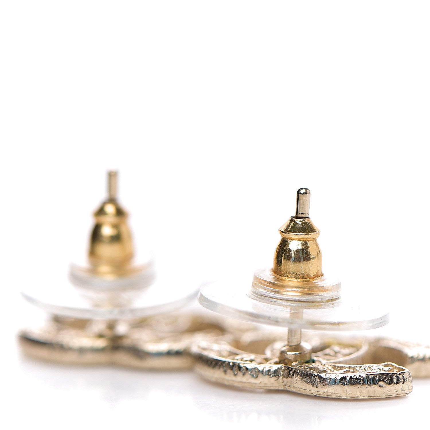 Chanel Tweed Effect CC Earrings Gold 2 of 3