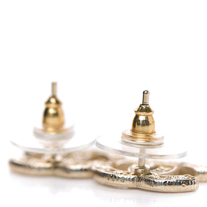 Chanel Tweed Effect CC Earrings Gold 2 of 3