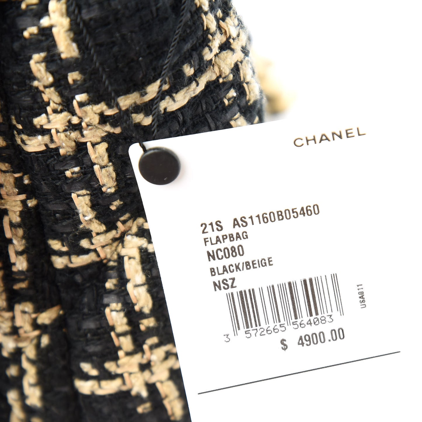 Tweed Quilted Medium Chanel 19 Flap Black Beige