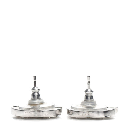 Chanel Crystal Baguette CC Earrings Silver 3 of 4