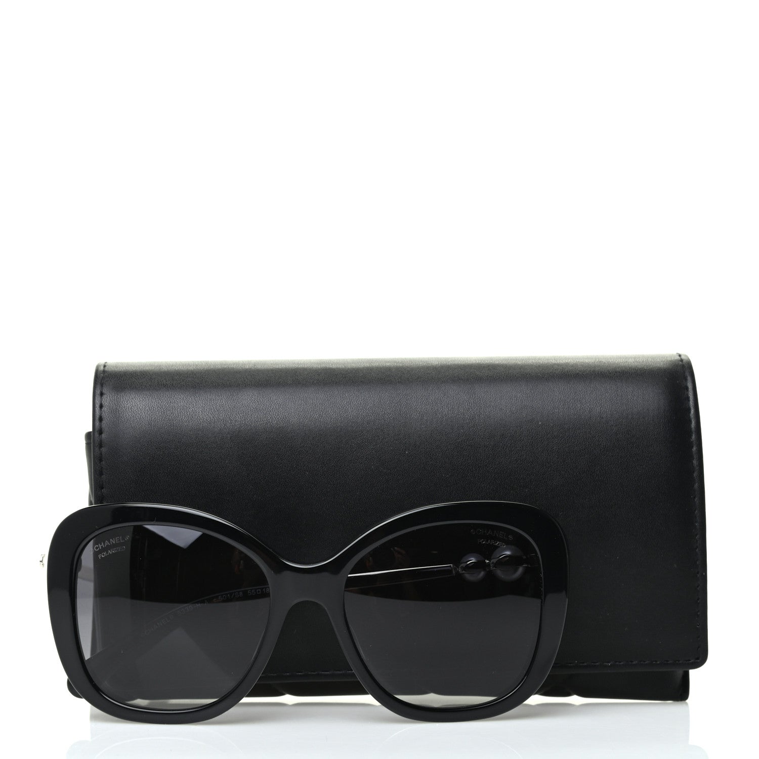 Chanel Acetate Pearl Polarized Sunglasses 5339-H Black 8 of 8