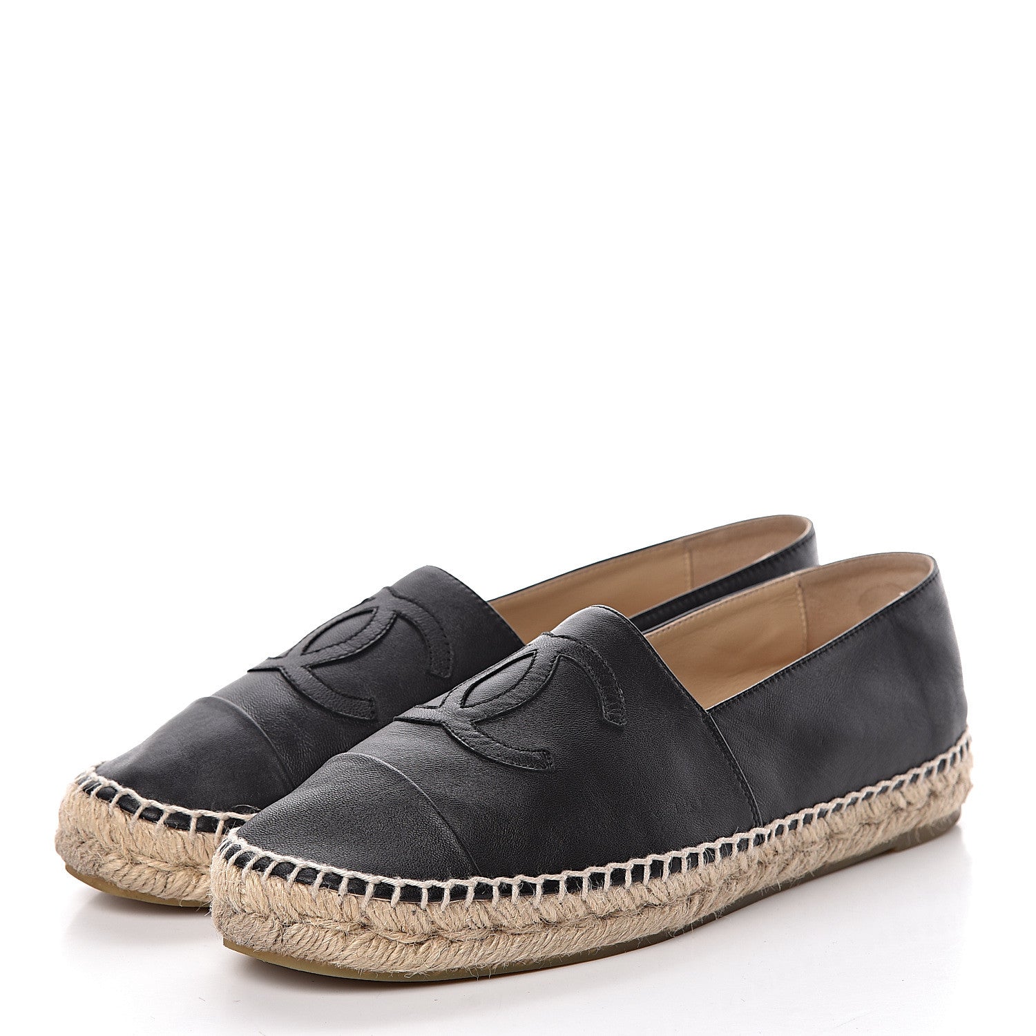 Chanel Lambskin CC Espadrilles 39 Black 3 of 14