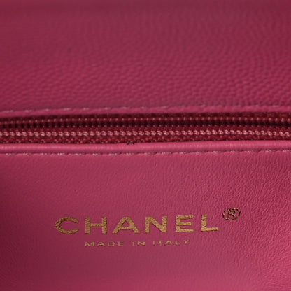 Chanel Caviar Lizard Embossed Quilted Mini Coco Handle Flap Pink 6 of 9