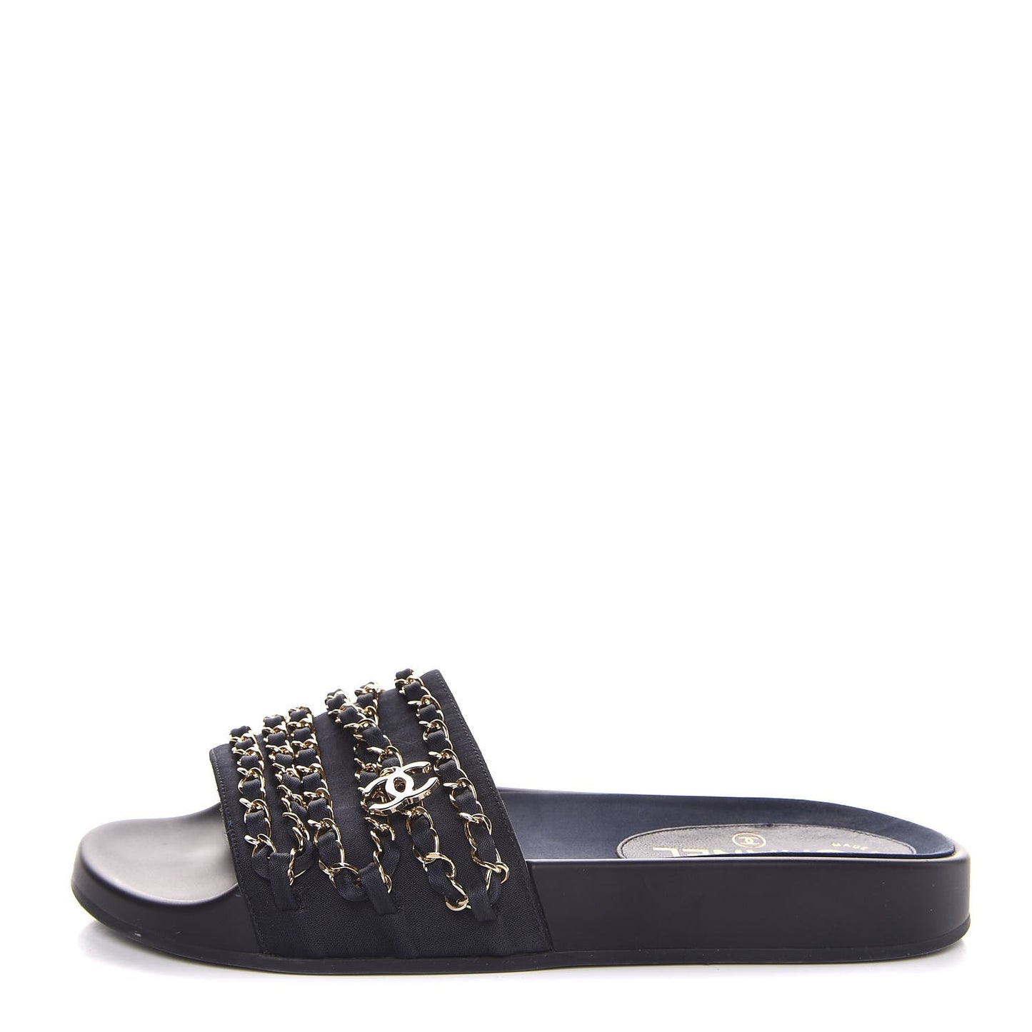 Nylon Chain Flat Sandals 38 Marine