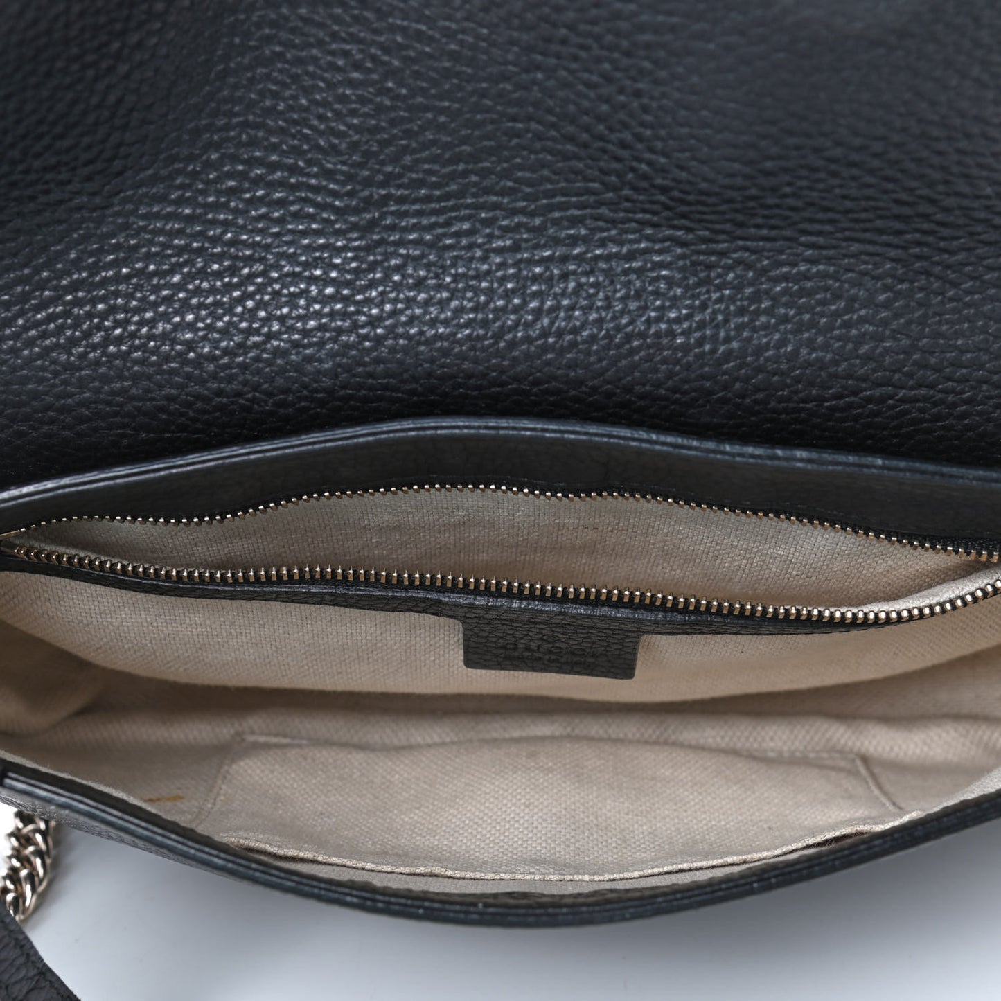 Pebbled Calfskin Medium Soho Flap Crossbody Black