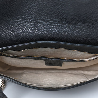 Gucci Pebbled Calfskin Medium Soho Flap Crossbody Black 4 of 5
