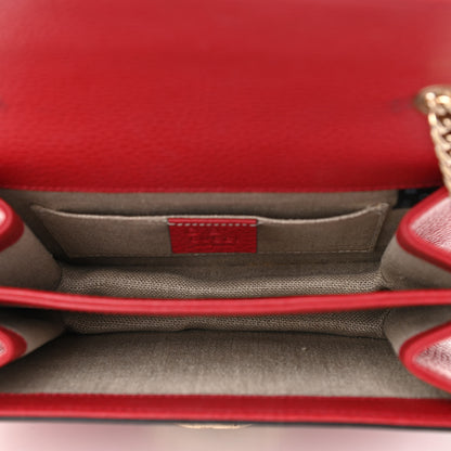 Gucci Dollar Calfskin Small Interlocking G Shoulder Bag Red 5 of 8