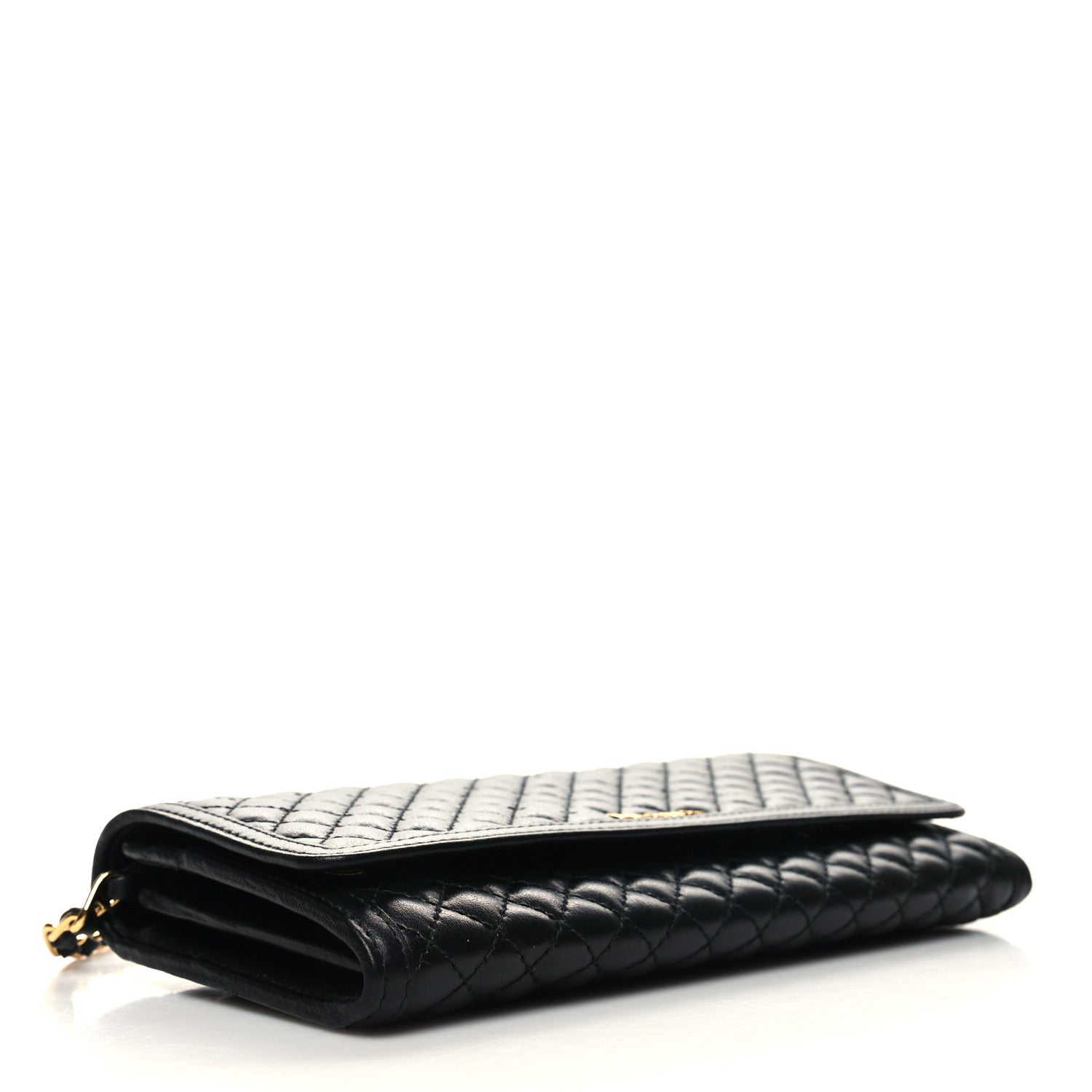 Prada Soft Calfskin Quilted Chain Wallet Black 4 of 10