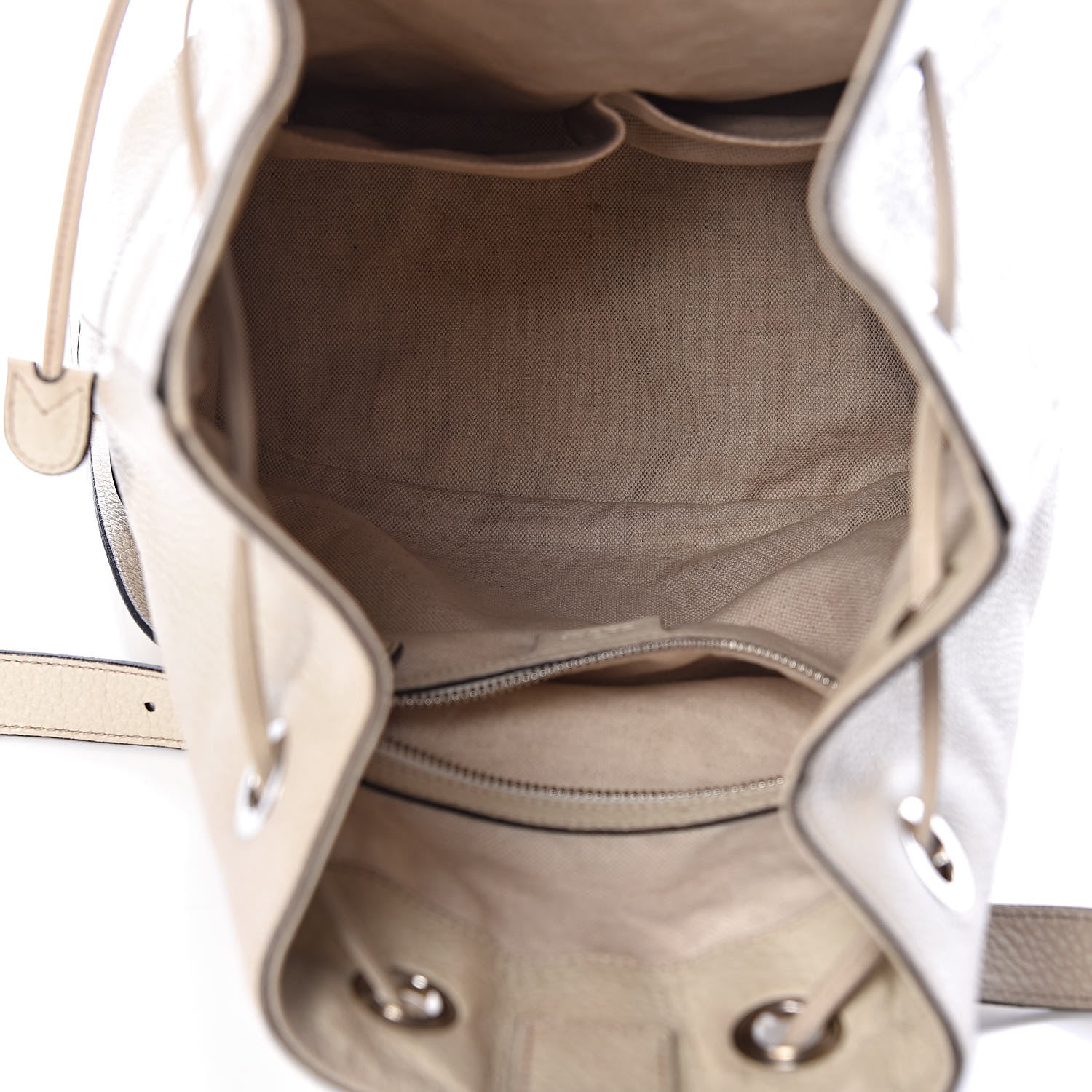 Gucci Pebbled Calfskin Small Soho Drawstring Backpack White 5 of 11