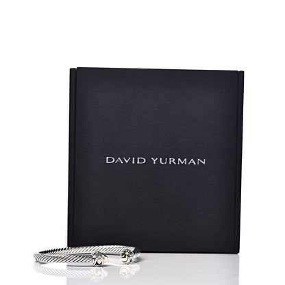 David Yurman Sterling Silver 18K Yellow Gold 3.5mm Cable Renaissance Bracelet 5 of 5