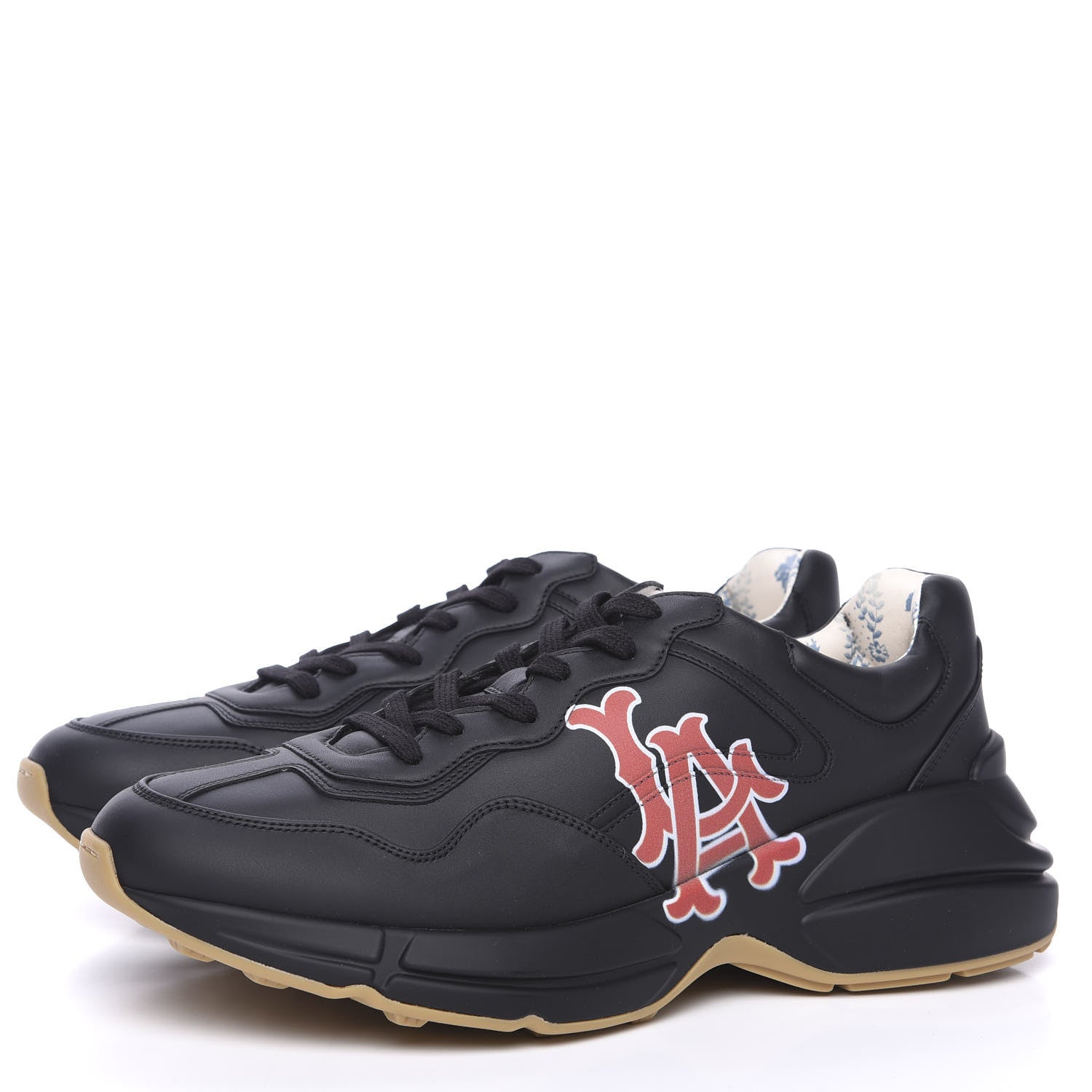 Gucci X MLB Calfskin LA Dodgers Mens Rhyton Sneakers 10 Black 3 of 11