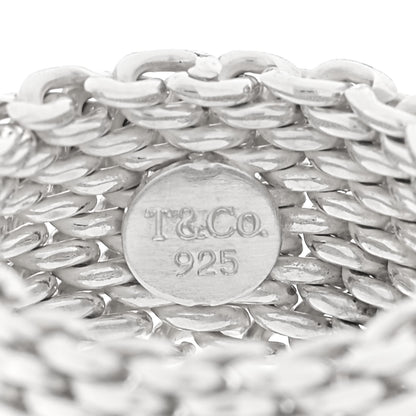 Tiffany Sterling Silver Somerset Mesh Ring 46 3.75 4 of 4