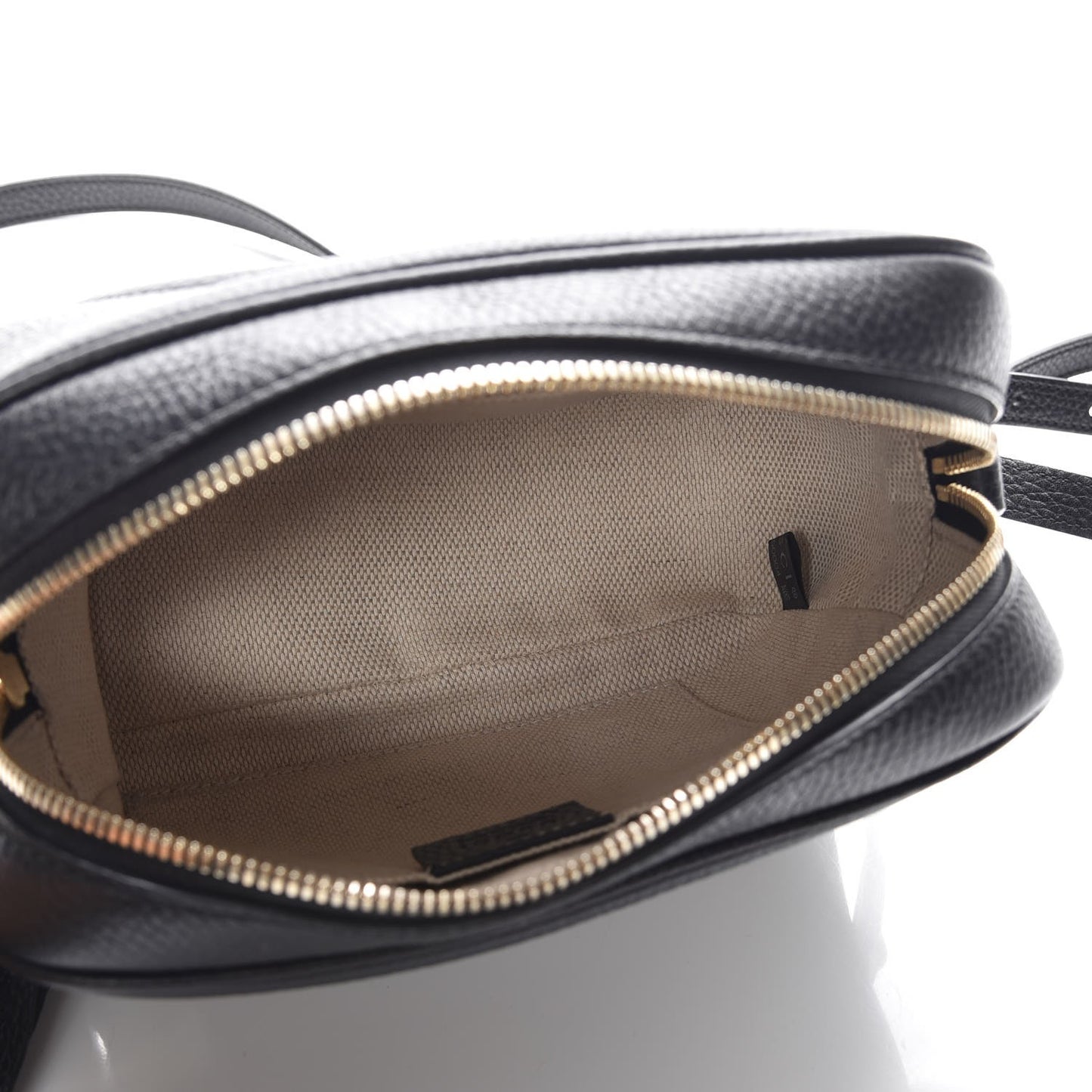 Pebbled Calfskin Small Soho Disco Bag Black