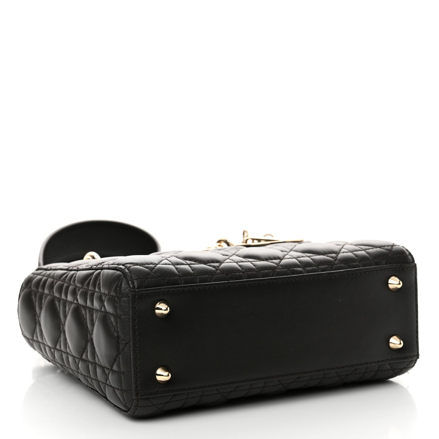 Lambskin Cannage Small Lucky Badges My Lady Dior Dark Grey