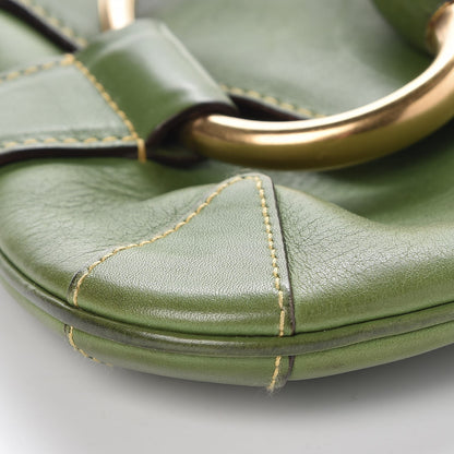 Gucci Calfskin Horsebit Chain Clutch Green 10 of 13