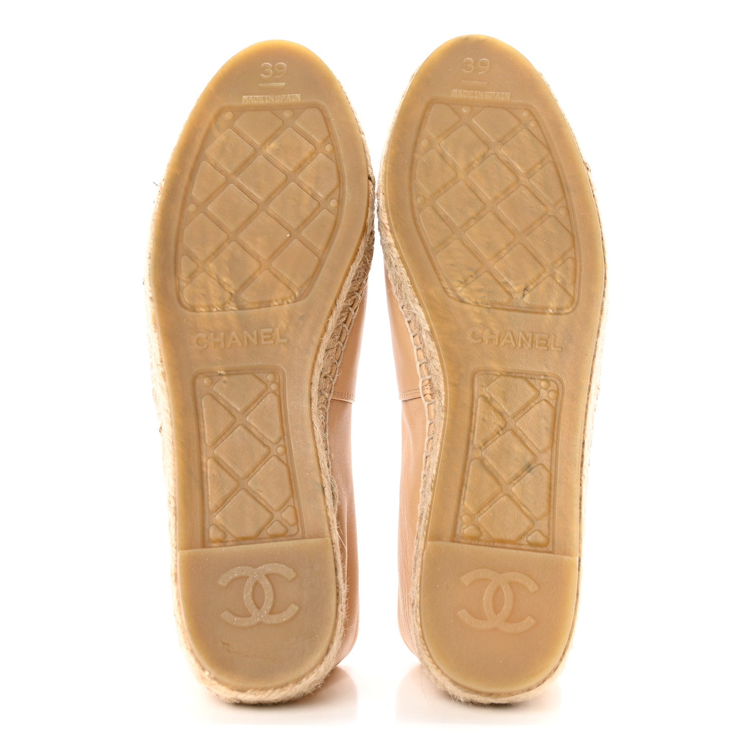 Chanel Lambskin CC Espadrilles 39 Beige Black 5 of 12