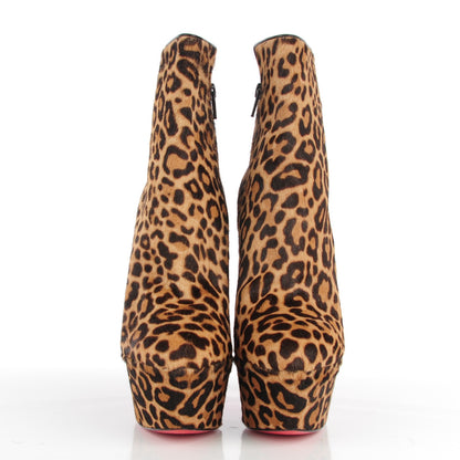 Christian Louboutin Calf Hair Leopard Print Fierce 160 Ankle Boots 39 Brown 4 of 11