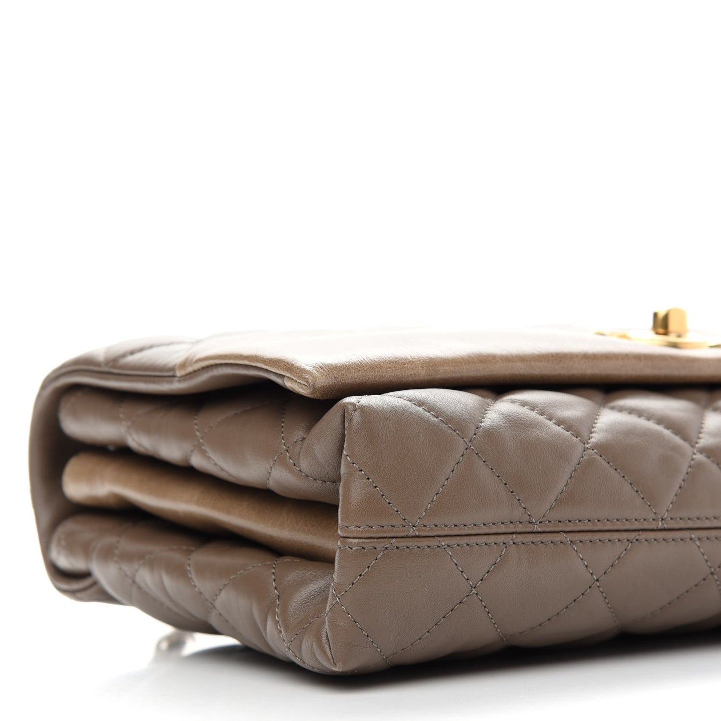 Calfskin Quilted Jumbo Soft Elegance Flap Brown
