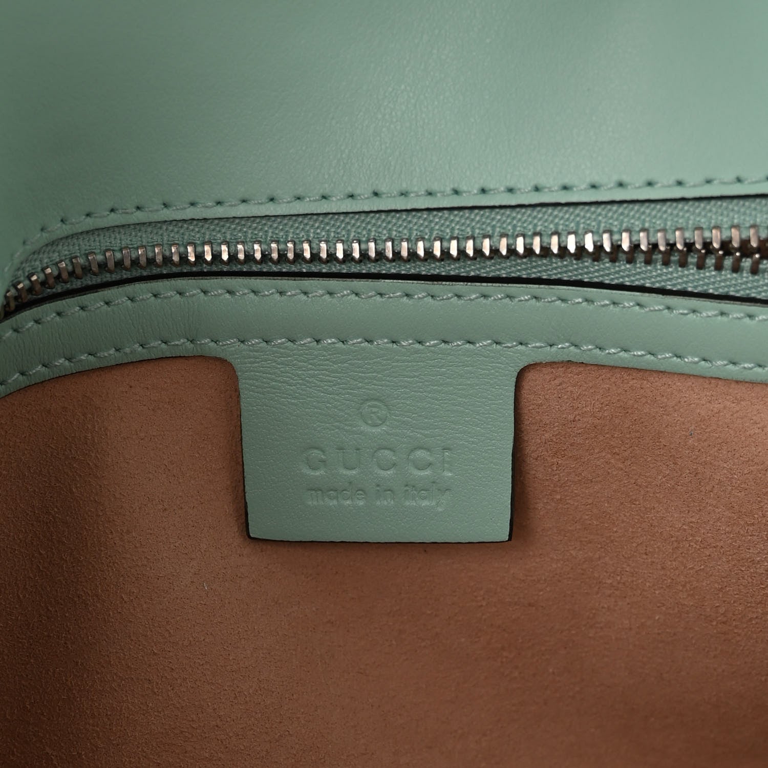Gucci Calfskin Matelasse Small GG Marmont Shoulder Bag Water Green 5 of 10