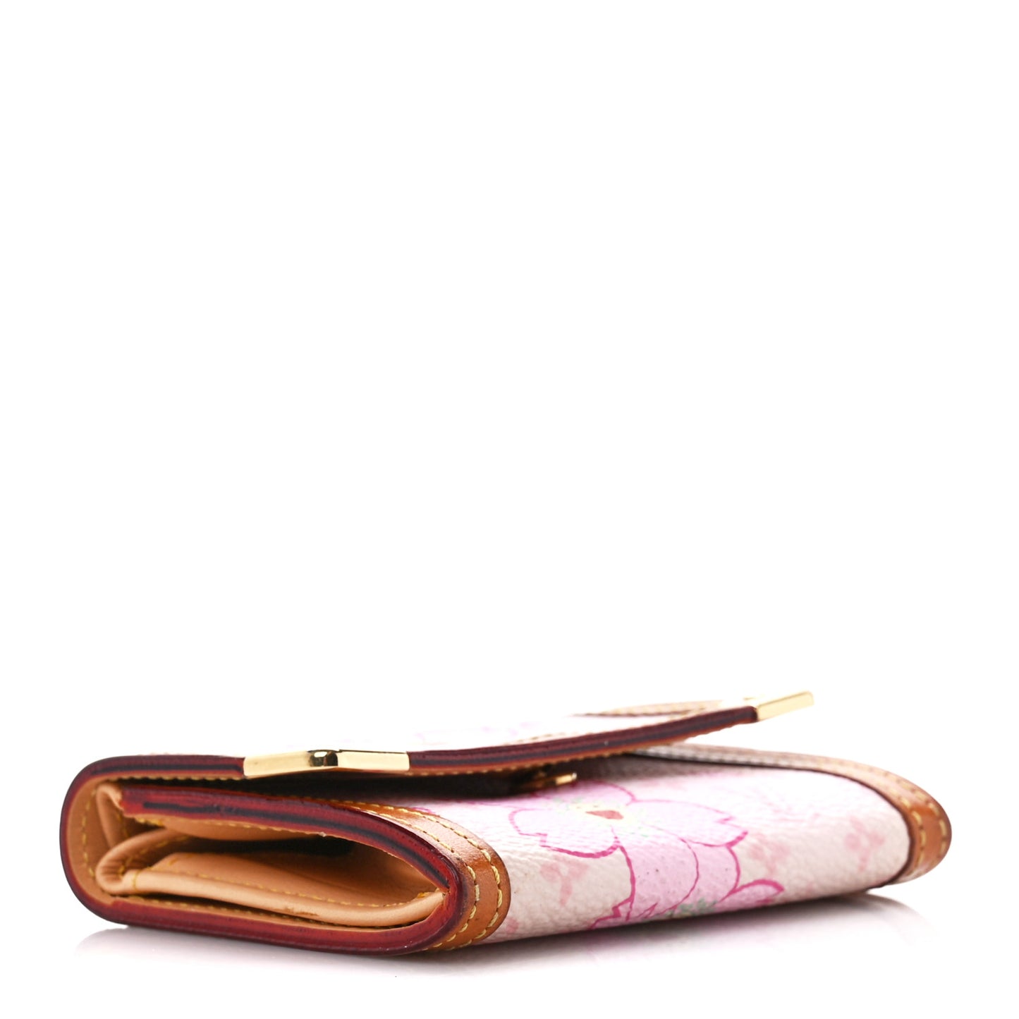 Monogram Cherry Blossom Porte-Monnaie Plat Coin Purse Pink
