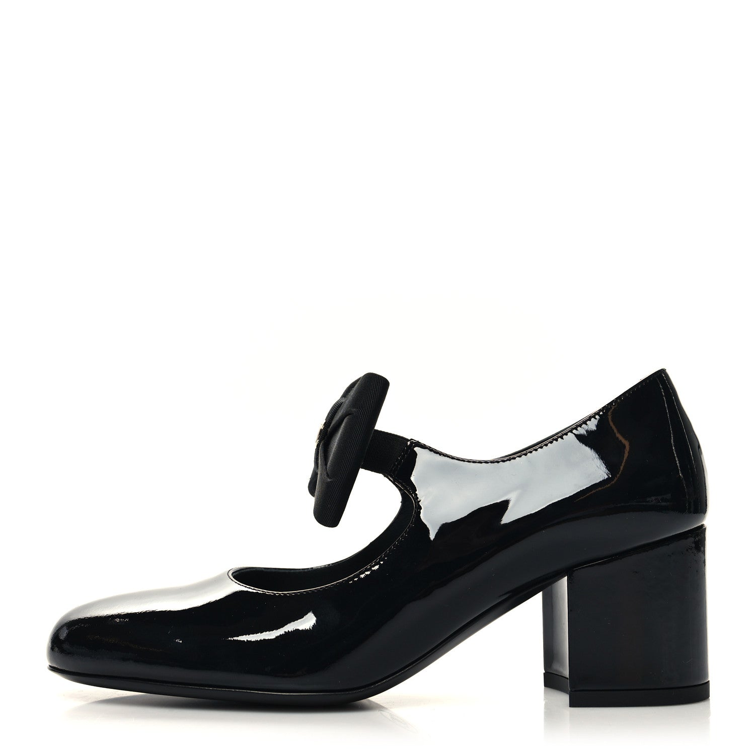 Chanel Patent Calfskin Grosgrain CC Mary Jane Pumps 36 Black 1 of 8