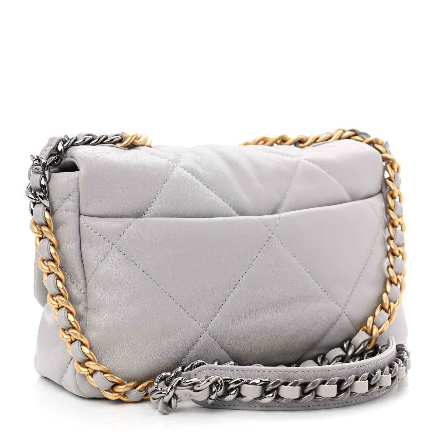 Chanel Lambskin Quilted Medium Chanel 19 Flap Grey 3 of 12