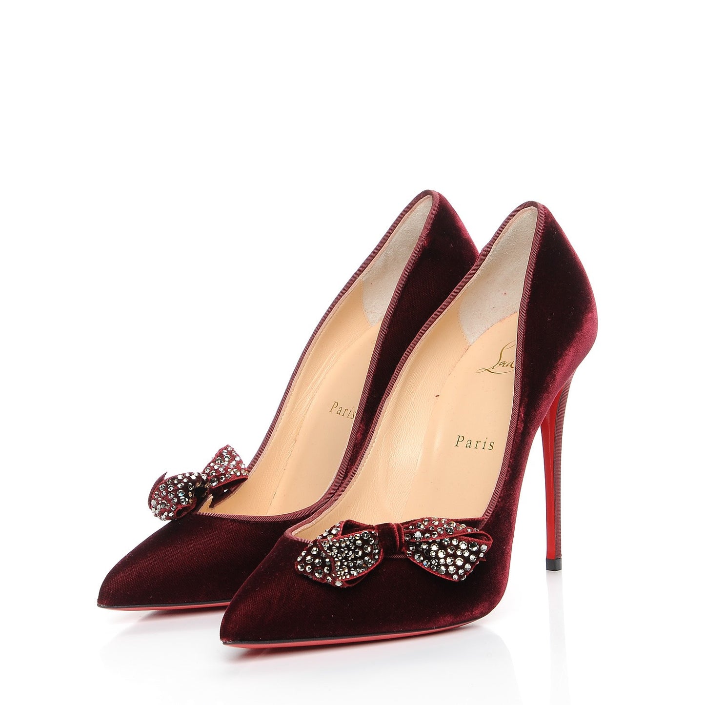 Velvet Madame Menule Bow 100 Pumps 39 Burgundy