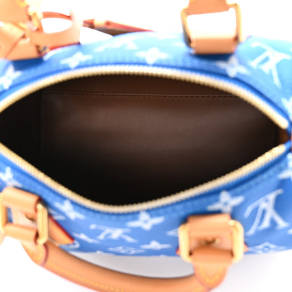 Louis Vuitton Calfskin Monogram Speedy P9 Bandouliere 20 Blue 6 of 12