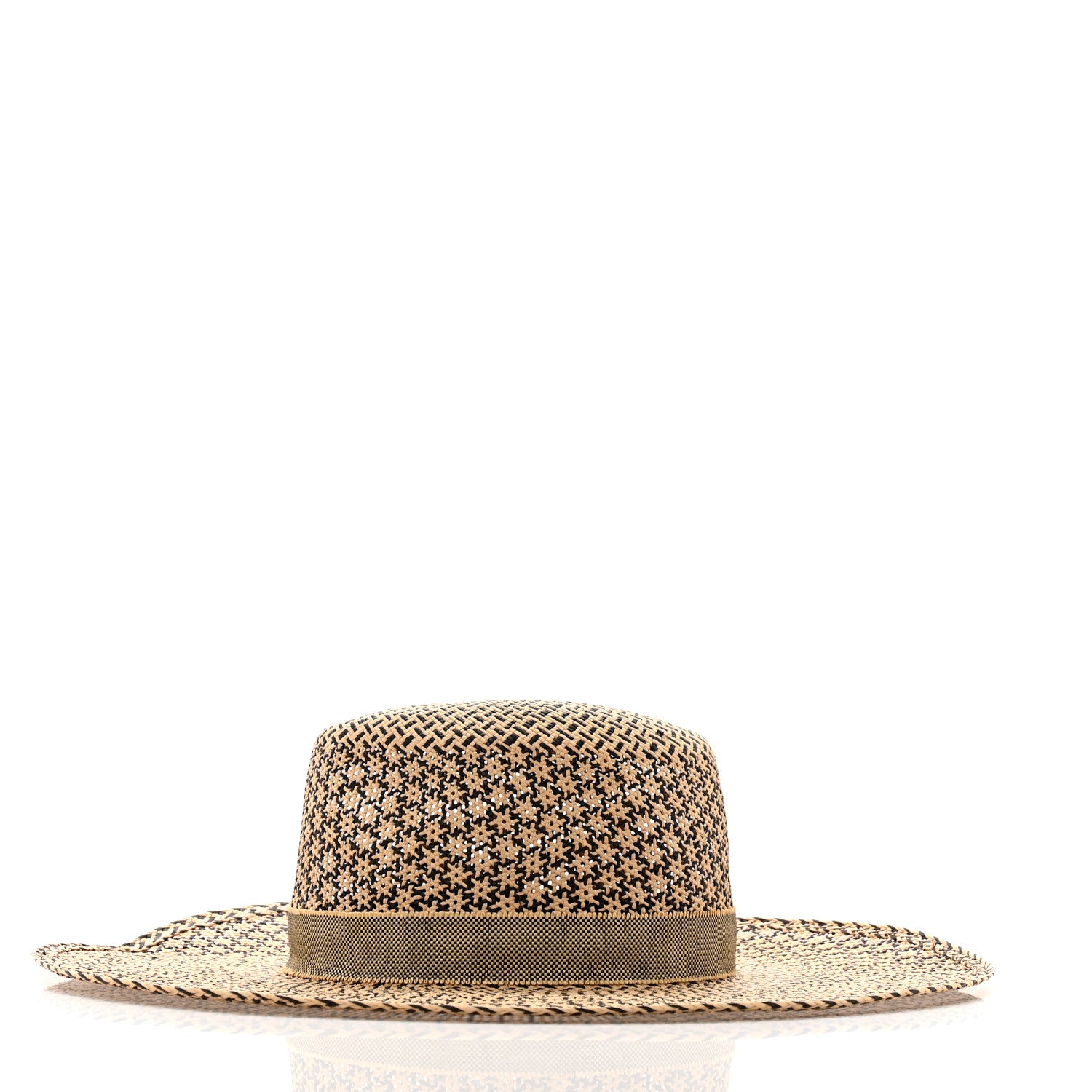 Hermes Chapeau Femme Etna Panama Hat 59 Naturel Black 3 of 9