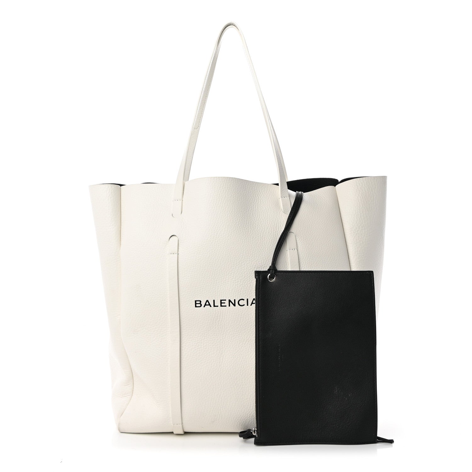 Balenciaga Smooth Calfskin Double Sided Medium Everyday Tote Optic White Black 1 of 19