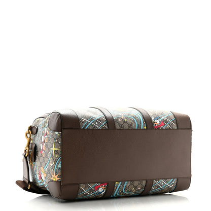 Gucci X DISNEY GG Supreme Monogram Donald Duck Retro Interlocking G Duffle Bag Beige Multicolor New Acero 3 of 11