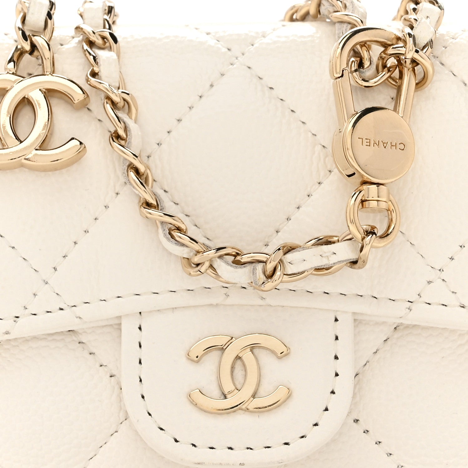 Chanel Caviar Quilted Belt Bag White 9 of 11