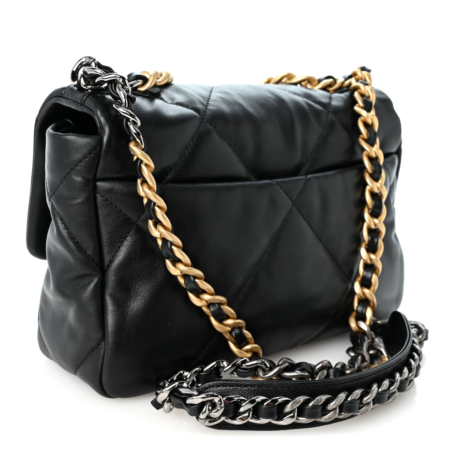 Lambskin Quilted Medium Chanel 19 Flap Black