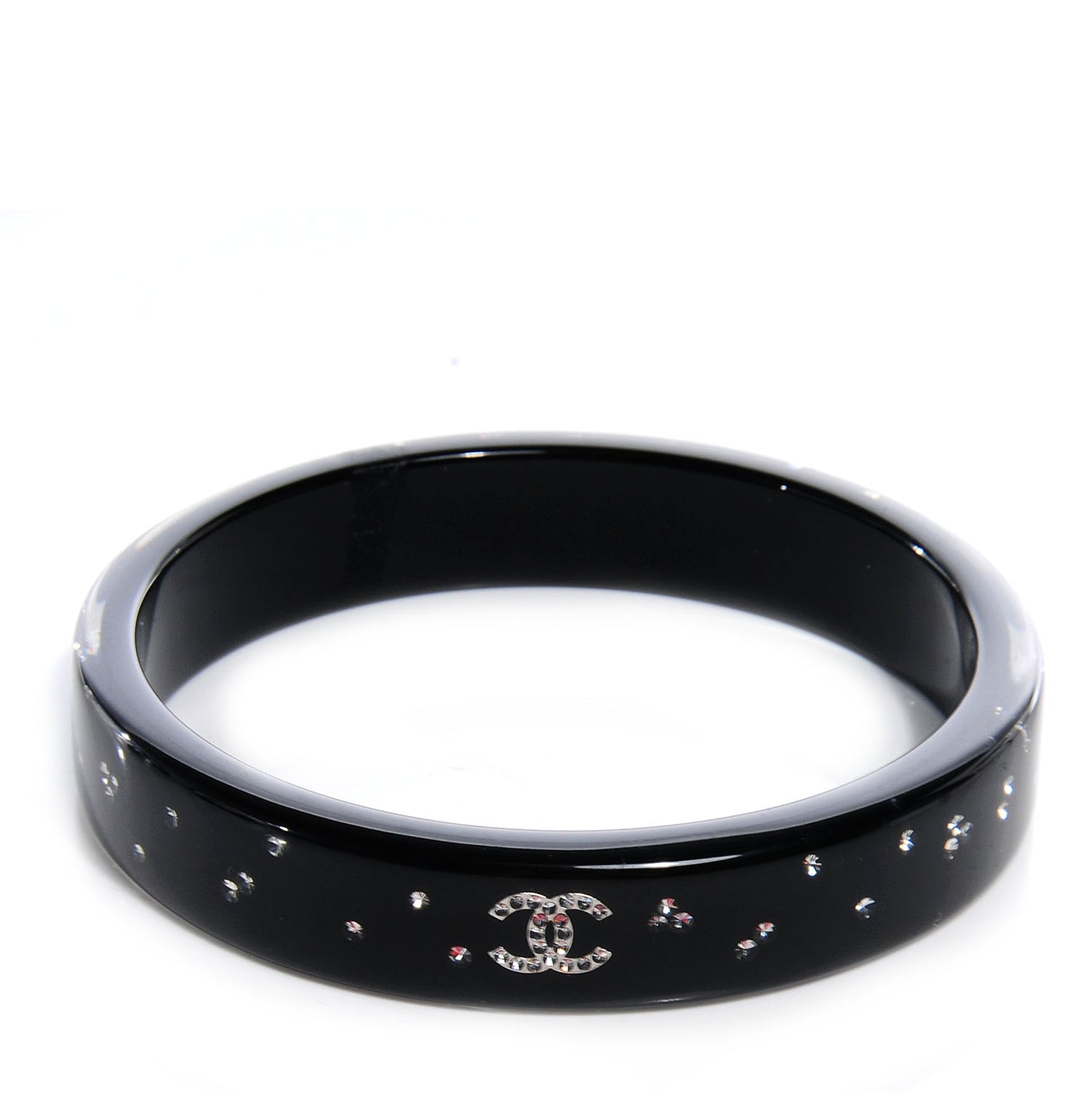 Resin Crystal CC Bangle Black