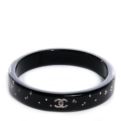 Chanel Resin Crystal CC Bangle Black 1 of 5