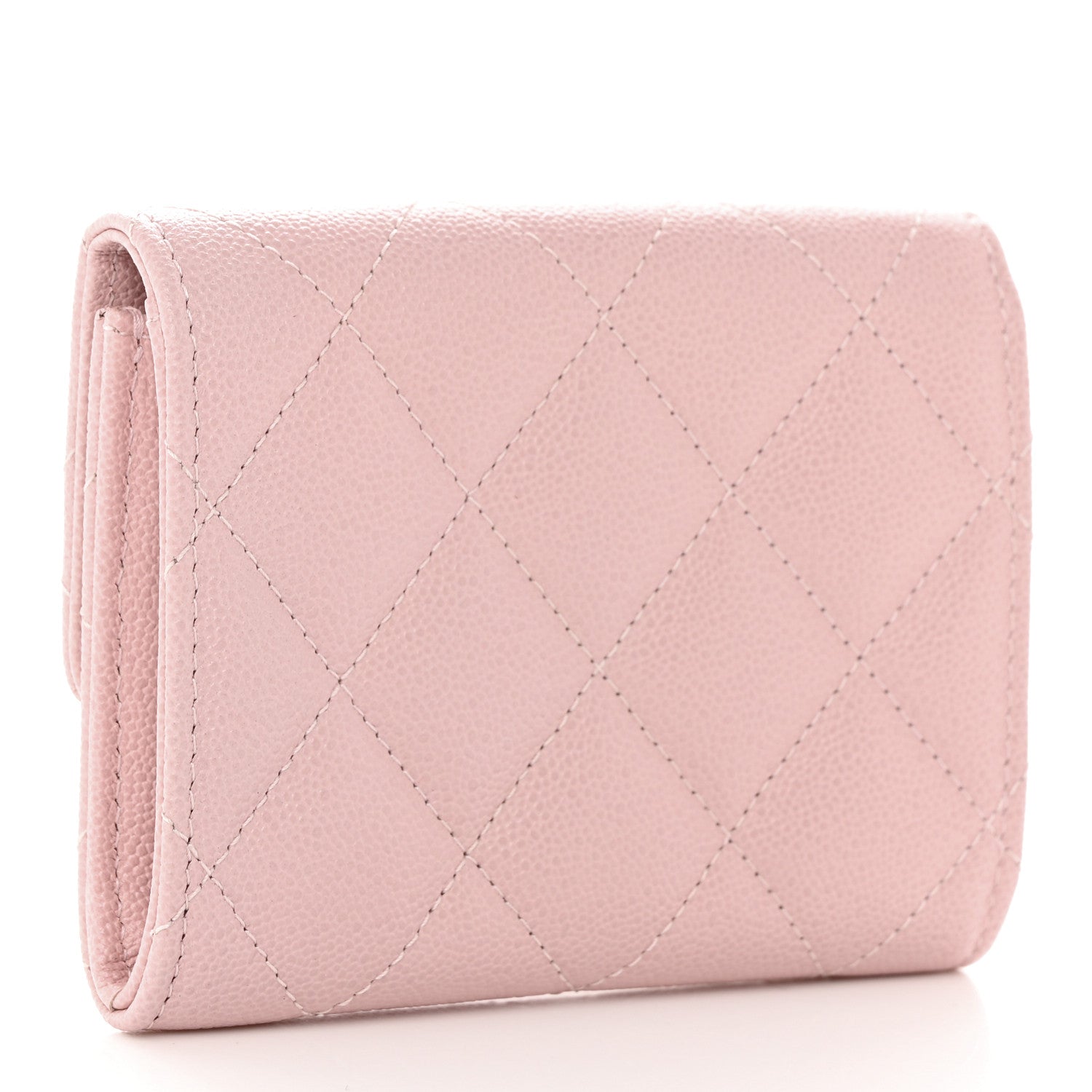 Chanel Caviar Quilted Studded CC Flap Card Holder Light Pink 3 of 9