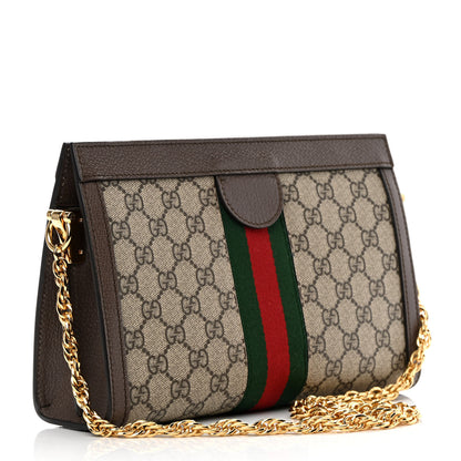Gucci GG Supreme Monogram Web Small Ophidia Chain Shoulder Bag Brown 3 of 11