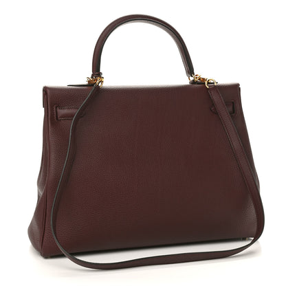 Hermes Togo Kelly Retourne 35 Bordeaux 3 of 10