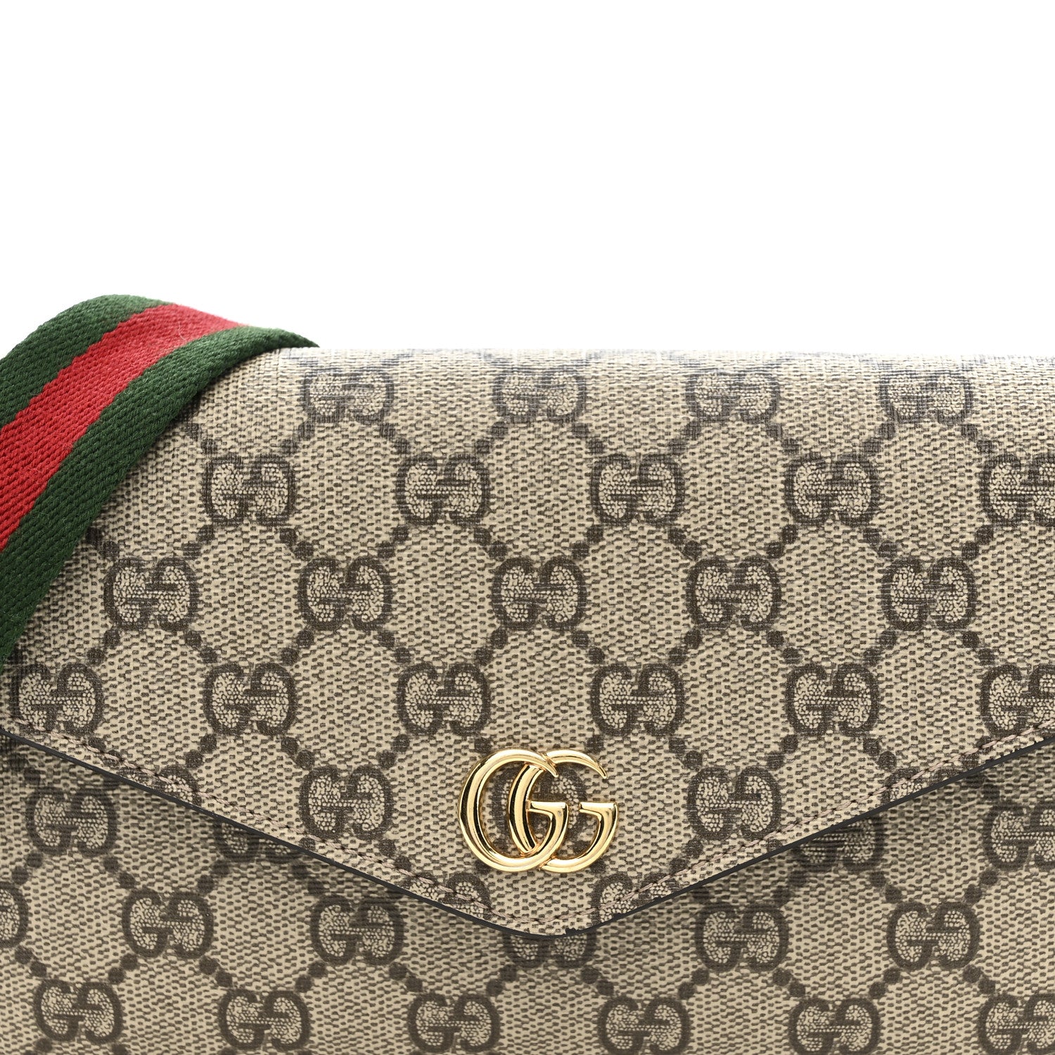 Gucci GG Supreme Monogram Textured Dollar Calfskin Web Mini